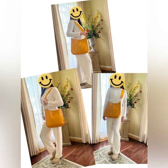 HERMÈS ORANGE CLEMENCE EVELYNE I GM - Picture 4 of 13